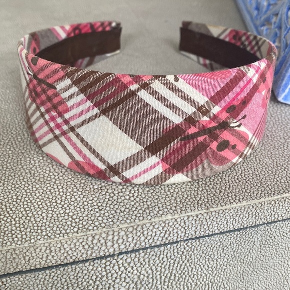 Gymboree Pink and Brown Plaid Headband - Picture 1 of 4